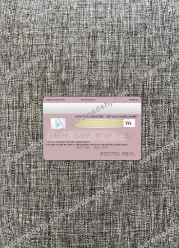 Austria Addiko bank visa card photolook back